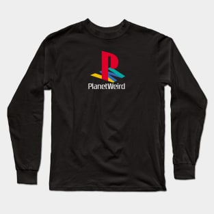 Planet Weird is now on Twitch! (white text) Long Sleeve T-Shirt